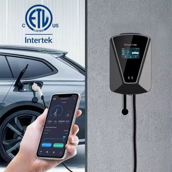 ETL Certification type1 7KW EV Wall mounted charger and SAE J1772 ev charging station