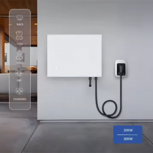 NACS DC Wall Mount Charger 20KW 30KW Rapid EV Charging Solution