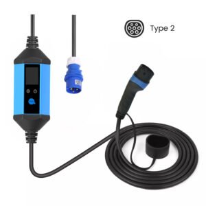 Fisher 1 Phase 32 Amp EV Portable Charger European IP65 Type 2 EV Charging Station with CEE Plug