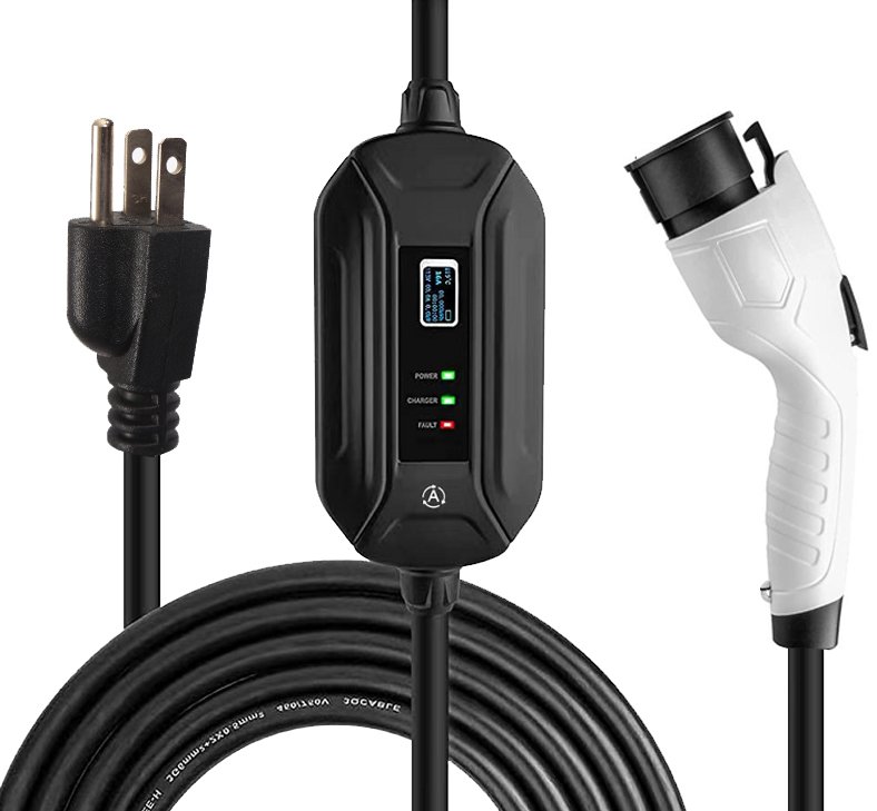Portable Level 2 EVSE Fisher 16A 3.5kW J1772 Electric Vehicle Charger Home Use Charging Station