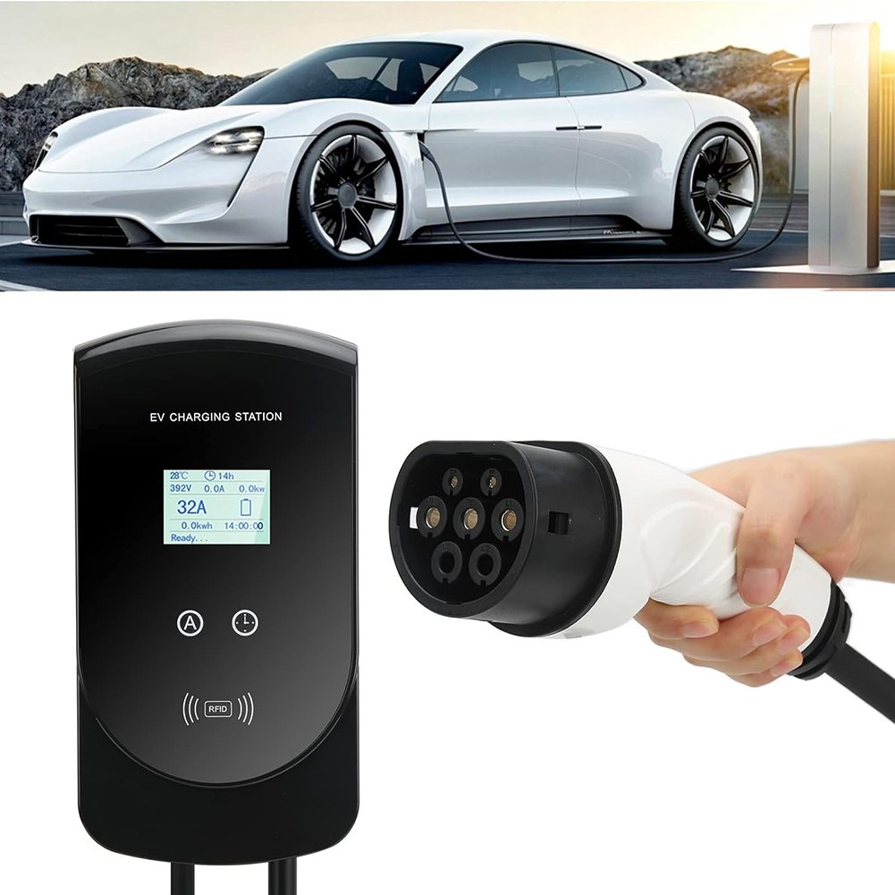 Electric Car Charging Station 22kW 32A AC Wallbox Type 2 IP65 LCD RFID Home Garage Use - Image 3