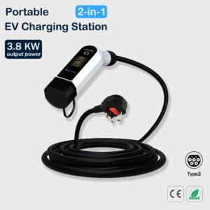 2-in-1 Portable EV Charger Station Smart Home 3.8kW 16A with App Control WiFi IP66