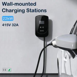 TUV CE 22kW EV Wallbox Charging Station Type 2 32A Three Phase Home and Garage Use Smart NFC WiFi With 5m Cable IP65