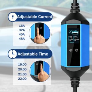 11kW Portable EV Charger Stations 16A Mode 2 Evse Charger Adjustable Electric Vehicles Charging